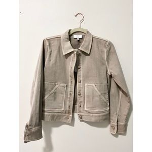 7 FOR ALL MANKIND Beige Classic Denim Jacket with Pockets (S) NWT